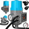 KESSER® Comando per pompa con indicatore di pressione (bar) e cavo Pressostato da 10 bar elettrico L'interruttore di pressione - accensione e spegnimento automatici, con cavo