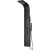Inbagno Colonna Doccia Idromassaggio Multifunzione H 145 Cm In Alluminio Nero Opaco Con Soffione, Getto Effetto Cascata, Doccino E Getti Orizzontali, Completa Di Flessibile