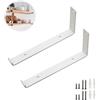 LRYELWA 2 Pz Staffe per Mensole a Parete,Supporto per Mensola Metallo,Reggimensola Ferro,Supporti per Scaffali 90 Gradi Angolo Retto per Mensole in Legno Galleggianti Libreria,Con Viti (20cm,Bianco)