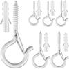 Heuskay 10 ganci bianchi Q-Hanger, ganci a vite per luci esterne, fibbia di sicurezza design Cup Eye Hook per appendere luci di Natale, montati a parete a soffitto