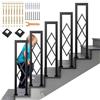 SCGSJZH Ringhiera per Scale Interne, Corrimano Forma di U con Diamante Motivo Decorativa, Passamano in Ferro con Kit di Viti, Ringhiere per Soffitta, Corridoio, Esterni Gradini (90cm)
