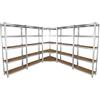 Monster Racking - 4 Scaffali Galwix 90cm in Acciaio Senza Bulloni & 1 Scaffale ad Angolo Galwix 180cm x 30cm x 90cm