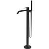 Lavita Orion rubinetto da bagno a pavimento in nero opaco, rubinetto per vasca da bagno, rubinetto per bagno, design lussuoso