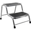 Wiltec Scaletta 2 gradini, sgabello scaletto con portata 150 kg, doppio gradino in acciaio con 2 gradini antiscivolo