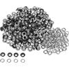 QUARKZMAN 300 Set Kit Occhielli in Metallo 5mm 1/5 Foro Occhielli per Teloni Piccolo Occhiello con Rondelle per Scarpe Vestiti Cintura Etichetta Borsa Tessuto Pelle Progetto, Nero