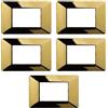 Electron 5 Placche, 3 moduli/posti, Compatibile Con Vimar Plana, colore oro lucido, Placche In plastica di alta qualità, 100% compatibile con i supporti e i moduli originali