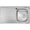Generic Lavello cucina Monica acciaio inox 86 x 50 cm 1 vasca stampata destra e gocciolatoio Made in Italy