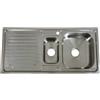 Monster Shop Lavello da Cucina in Acciaio Inox 105x50cm Reversibile con Vasca 1.5L e Gocciolatoio, Spessore 0.9mm, Kit di Scarico Incluso - Resistente, Elegante, Facile da Installare