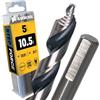 Amboss Werkzeuge 5x Punta Elicoidale Step Force Ø10,5 mm - HSS-G DIN 338 per acciaio, acciaio da costruzione, alluminio, metalli colorati AMBOSS WERKZEUGE® Punta per lamiere, profili - Esagonale per trapano, trapano a