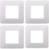 ZOREI 4 Pezzi Placche Compatibile Con Vimar Plana, Placche In Plastica (2 Posti/Moduli,Bianco)