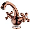 Sanlingo Miscelatore Rubinetto Due Maniglia Per Lavello Bagno Oro Rosa Porcellana Sanlingo