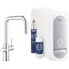 Grohe Blue Home Rubinetto per Lavello Cucina, Bocca aU, con Doccetta Estraibile, Cromo e Filtro Acqua Incluso, 31543000
