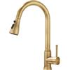 LAKKOAKOAA Rubinetto Cucina Rubinetto Lavello Con Doccetta Estraibile, 2 Modalità, Anticato Vintage Stile Girevole A 360 ° Monocomando Ottone Miscelatore Cucina, Rubinetto Lavello Cucina, Bronzo