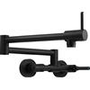 Tecmolog Rubinetto Lavello Cucina Abbattibile Nero Girevole a 360 Miscelatore Cucina a Muro Ottone per Acqua Fredda e Calda, BB1243