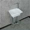XRB2050 Lavello da Cucina Bianco, Lavello Autoportante, Lavandino da Esterno per Cucina Caffè Garage Lavanderia Giardino Esterno 38x28x79 cm / 15x11x31 Pollici E Rubinetto per acqua calda e fredda