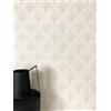 Newroom Carta da Parati TNT Bianco Ventaglio Art Déco Soggiorno | foglie di palma e conchiglie stilizzate, riflessi delicati, rilievo, carta da parati floreale, camera da letto, ingresso