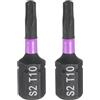 QUARKZMAN 2Pz TT10 Inserti per Avvitatore Torx 1/4 Gambo Esagonale 25mm/1 Lunghezza Punte per Cacciavite Magnetico 6 Punte Esagonali a Stella in Acciaio S2 con Foro per Trapano Elettrico