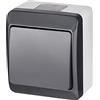 ELEKTRO-PLAST HERMES - Interruttore a parete 1 scomparto semplice, IP44, resistente all'acqua Esterno Antracite Grigio