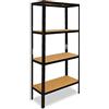 shelfplaza® 200x75x30cm BLACK Scaffale metallo nero per carichi pesanti con 4 ripiani/Scaffale in metallo nero con ciascuno 175kg di capacità di carico/Mensola metallo nero come scaffale garage