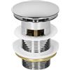 LuxeBath Piletta Lavabo Pop Up Valvola di Scarico Tappo Set Scarico Universale 1 1/4 in Ottone Cromato Adatto per Lavandino Lavello Vasca Bidet Raccordo Scarico Rifiuti con Troppopieno per Bagno