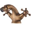 JSLTXDY Miscelatore Rubinetto Bidet Rubinetto Per Lavabo Bidet In Ottone Antico Doppio Maniglie A Croce Rubinetto Miscelatore Acqua Calda Fredda Beccuccio Senza Piombo Water Tap-B