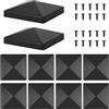 PEIZHIYC 10 tappi per pali di recinzione, 10 x 10 cm, con 20 viti, tappi di protezione in plastica, per pali di recinzione, colore nero, impermeabile, per pali in legno e pali da terrazza (10 pezzi)
