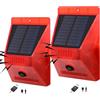 ROYELLE Sirena solare con sensore di movimento da esterno - Generatore di rumore per sirena da 129 db ,Con telecomando, cavo USB, 4 modalità,Per giardino, fattoria