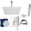 vanvilla Grohe Eurocube G17 - Set doccia con miscelatore monocomando e soffione a pioggia vanvilla rettangolare con uscita da soffitto, set doccia G17 lucido
