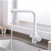 XJTNLB Miscelatore 3 Vie Cucina Bianco Rubinetto a Tre Vie per Lavello Cucina a Doppia Leva 3 in 1 Miscelatore Cucina per Acqua Potabile
