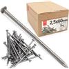 Lun Fix Chiodi in filo 2,5 x 60 mm - 5 kg (circa 2240 pz.) Chiodi per legno per lavori edili Chiodi in acciaio non zincati Chiodi in acciaio lunghi 60 mm Chiodi a testa svasata