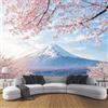 ANALTIRCE Carta Da Parati Effetto 3D Monte Fuji Fiori 200×140cm Fotomurali Non Tessuto, Stile Giapponese Paesaggio Decorazione Poster Arte Murale Moderna per Casa Ufficio Camera Da Letto Soggiorno