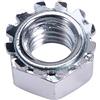 MroMax M5 - Dado di bloccaggio a testa esagonale in acciaio al carbonio per montaggio a basso carico, colore argento, 100 pezzi