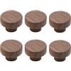 HDJNal Pomelli per porte in legno di noce naturale, 6 pezzi, 35 mm, per cassettiere e mobili da bagno, cassetti della camera da letto, mobili da cucina e soggiorno, design semplice