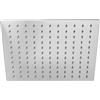 Inbagno Soffione doccia quadrato cromato 40x40 cm, in acciaio inox con supporto a snodo orientabile e ugelli anticalcare, spessore 6 mm