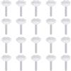 QUARKZMAN 20 Pezzi Manopole a Stella M5 x 30mm Filettatura Maschio 25mm Vite di Serraggio a Mano 6-Punte Pomello in Plastica Maniglia Filettata di Ricambio, Bianco