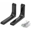 DACAN PROTECTION Reggimensola Coppia Staffe Angolari, Supporti in Metallo con Copertura in Plastica, Supporto a L - Ideale per Mensole, Librerie e Scaffali -12 cm (NERO, CM 12)
