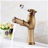 Gx Rubinetto Bagno Lavabo, Rubinetto Bagno Con Doccetta Estraibile, Stile Antico Ottone Rubinetto Lavabo, Rubinetto Bidet Per Acqua Calda E Fredda Disponibile, Elegant Miscelatore Monocomando, Nero