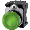 Siemens SIRIUS ATC - Lampada segnalazione rotondo metallico/A Verde Lente Lisa LED vite