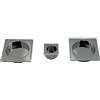 DACAN PROTECTION Kit Quadrato Cieco per Porte Scorrevoli Senza Serratura - Zama, Foro Ø48mm, 2 Vaschette + Ditale di Trascinamento - Design Moderno, Facile Installazione, Resistente e Funzionale (cromo satinato)