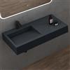 doporro Lavabo da Appoggio Rettangolare, Lavabo Sospeso con Foro Rubinetto in Marmo Resina Antracite Opaco 100x50x13cm, Lavandino Bagno Colossum11-1000
