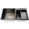 Fetcoi Lavello da cucina in acciaio inox PVD Nano con dispenser di sapone, 78 x 43 x 22 cm, adatto per cucina e lavanderia