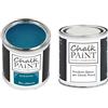 Chalk PAiNT PAINT EVERYTHING CHALK PAINT EVERYTHING Blu Ottanio & FINITURA - Kit Pronto Vernicia e Proteggi (250 ml + 250 ml)