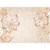 murando Carta da parati Floreale Fiori Effetto 3D 350x256 cm Fotomurali in TNT Murale alla moda Decorazione da Muro XXL Poster Gigante Design Carta per pareti Astratto Ornamento or beige b-B-0655-a-a