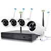 puntoluceled Kit Videosorveglianza NVR DVR HD 4 Telecamere | WiFi IP P2P | HDD 500GB
