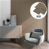 NEU.HOLZ Set di 12 Pannelli Fonoassorbenti Decorativi Isolamento Acustico per Parete e Soffitto Pannelli in Feltro Acustico PET con Listelli in MDF - Noce chiaro