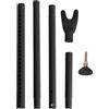 Generic Barra di sicurezza per porta, fermaporta scorrevole, 105 cm, in ferro leggera regolabile, strumento di sicurezza da viaggio per appartamenti, casa, hotel, camera, bianco, nero