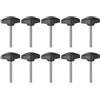 QUARKZMAN 10pz Manopole a T Vite a Testa Alata M5 x 50mm Manopole a T Plastica con Filettatura Maschio Standard Maniglie Manopole Serraggio a Mano Vite a Testa Zigrinata, Nero