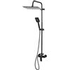 panfudongk Sistema doccia con rubinetto, set doccia con doccia a pioggia, set doccia con rubinetto, set completo doccia a pioggia, sistema doccia girevole a 360°, asta doccia regolabile e 3 modalità di getto