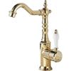 LAKKOAKOAA Rubinetto Cucina Rubinetto Lavello, Anticato Vintage Stile Girevole A 360 ° Monocomando Ottone Miscelatore Cucina Con Regolazione Caldo E Freddo, Rubinetto Lavello Cucina, Oro