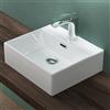 Mai & Mai Lavabo da Appoggio 41x36x13cm, Lavabo Bagno Sospeso Lavandino Bagno Brüssel206 in Ceramica con Nano Rivestimenti inclusi, Bianco